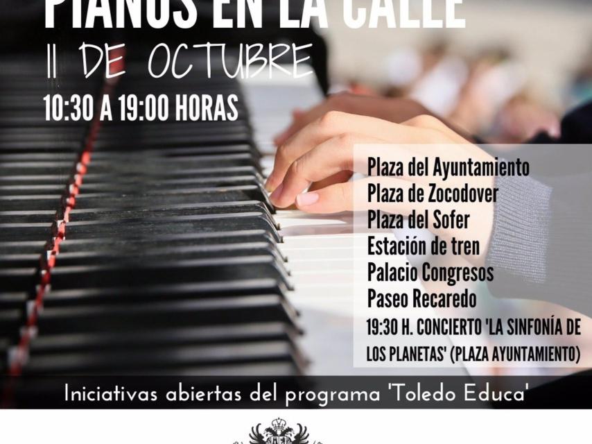 Cartel de la actividad Pianos en la calle en Toledo
