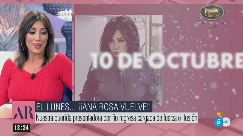Patricia Pardo tampoco pudo ocultar su emoción al anunciar la vuelta de Ana Rosa.