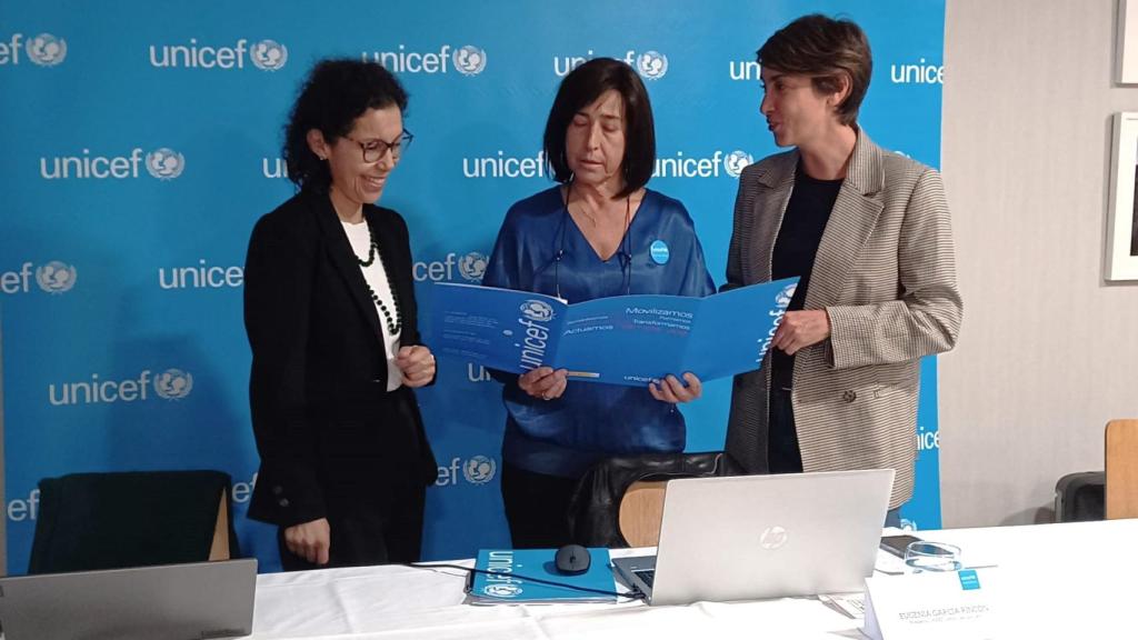 Belén Andrade, Eugenia García y Rocío Gutiérrez, de Unicef