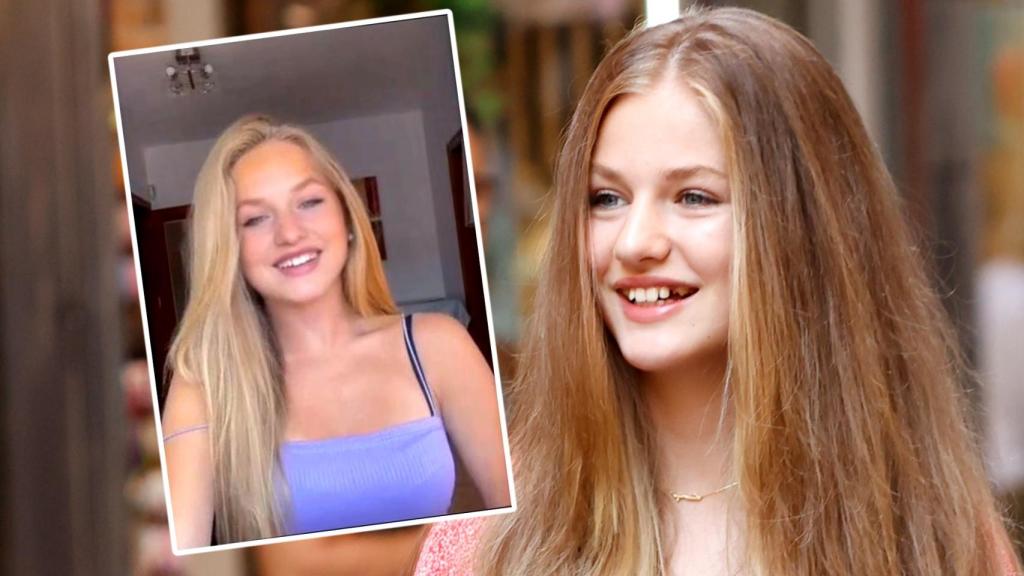 La princesa de Asturias y la joven que la imita en un montaje de El Español.