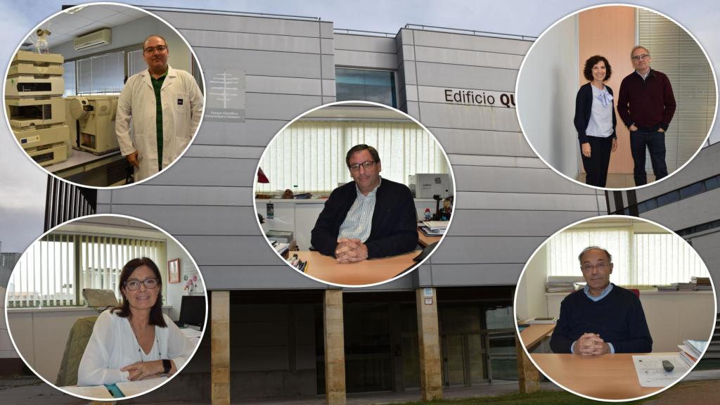 José Bernal, Ana Carmen Albéniz, Juan Casares, Celedonio Álvarez, Alicia Maestro y Silverio Coco, investigadores en el IU Cinquima de Valladolid