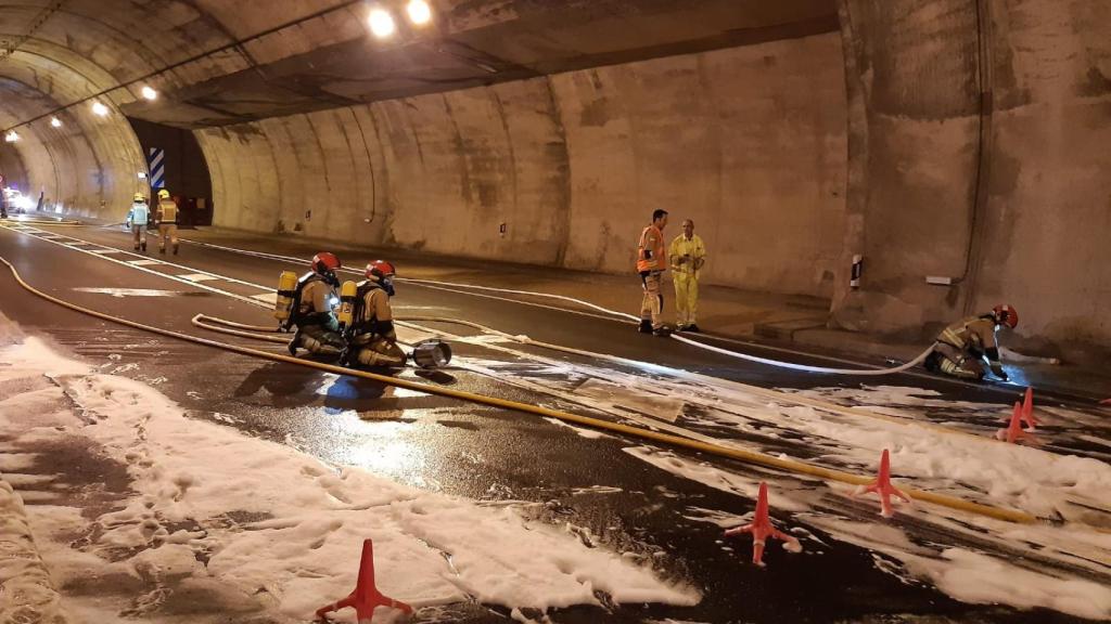 Simulacro en el túnel de Piqueras