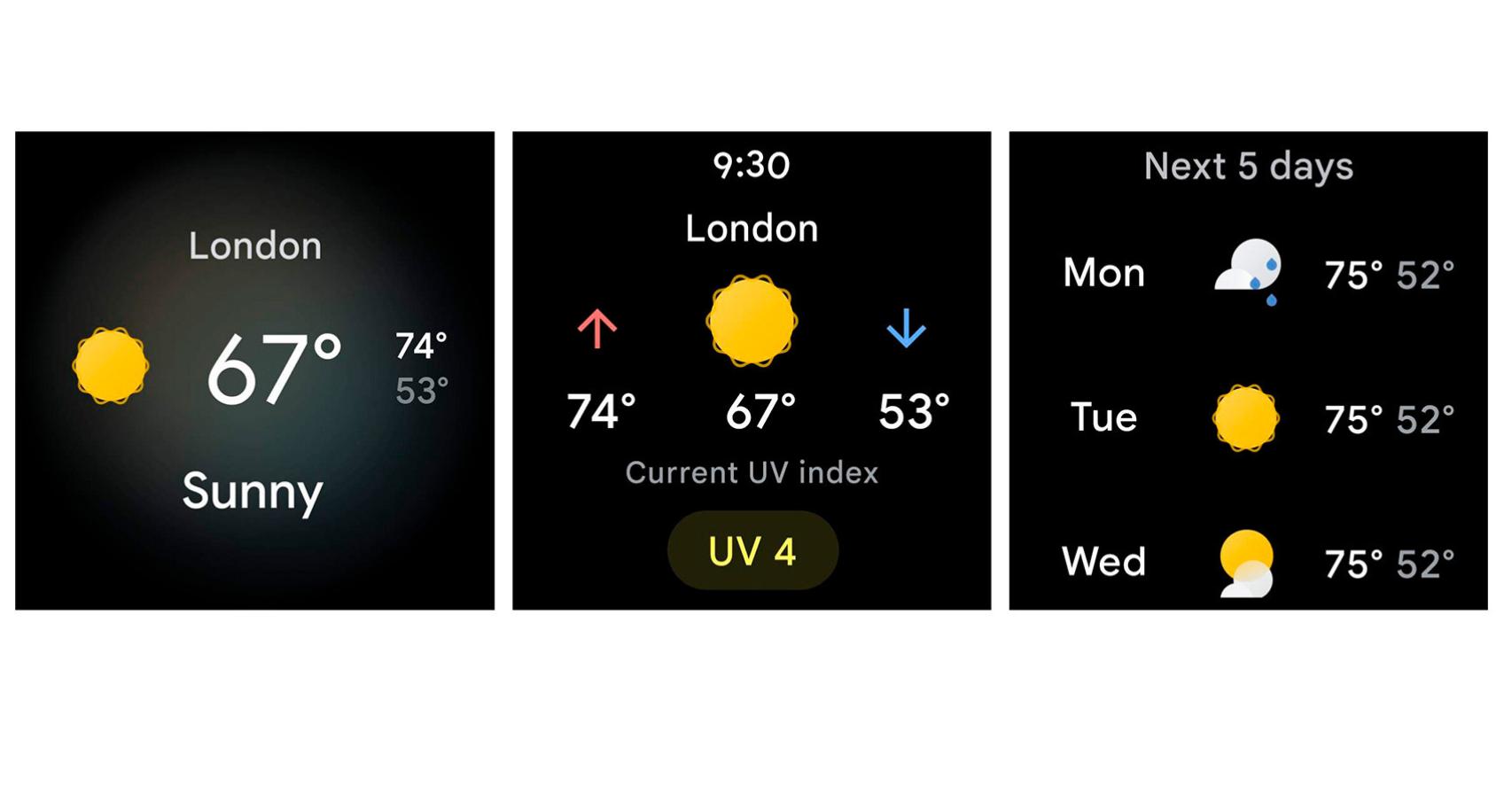 La app Tiempo para Wear OS 3