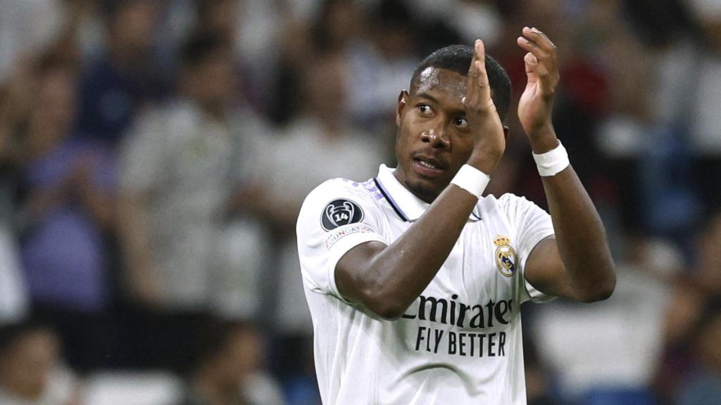 David Alaba, en un partido del Real Madrid de la temporada 2022/2023