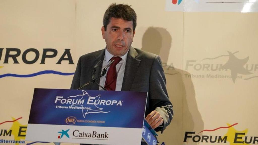 Carlos Mazón, durante su intervención. EE