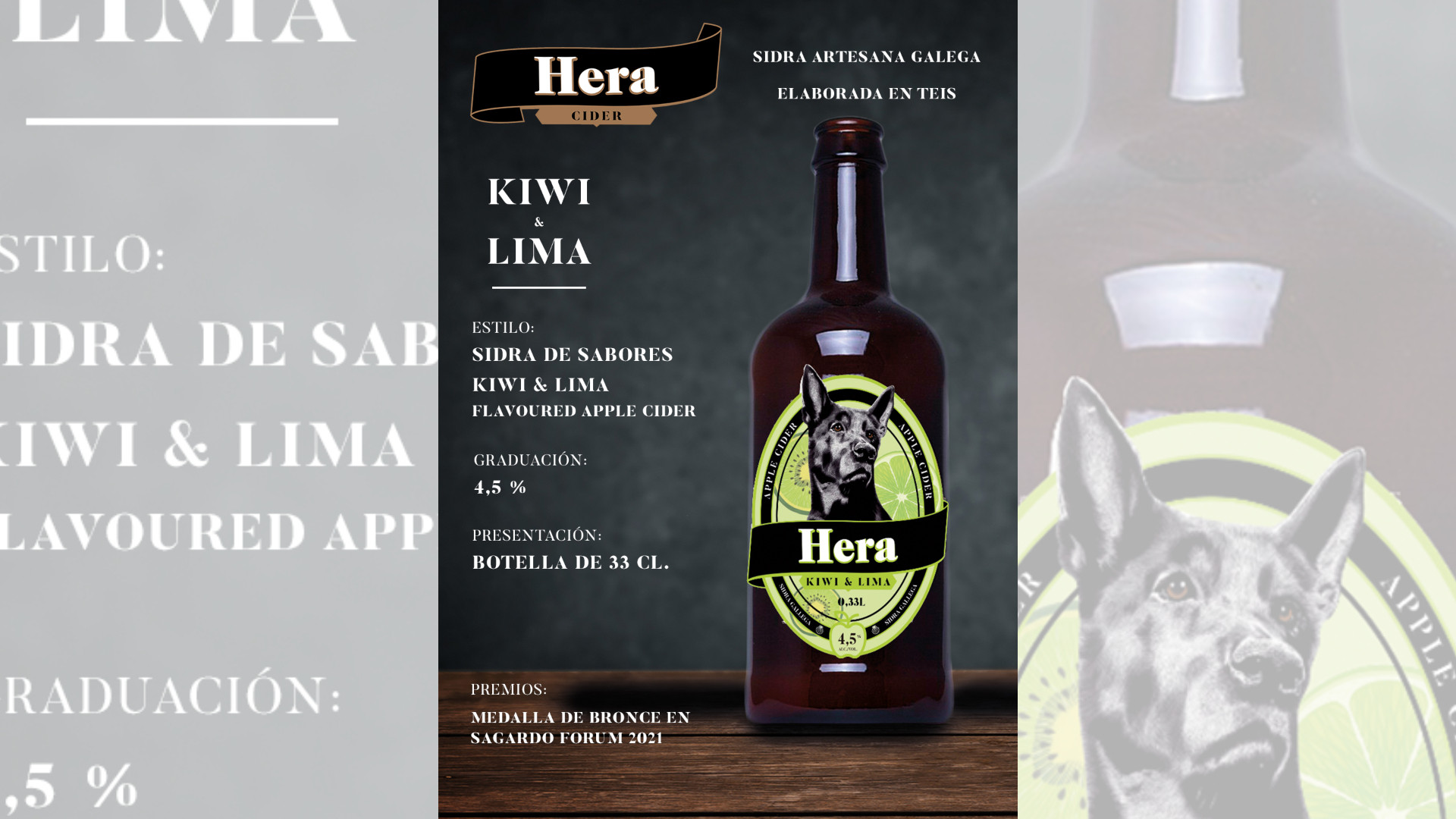 Sidra de Kiwi y Lima ganadora de la medalla de oro. Foto: Hera Cider