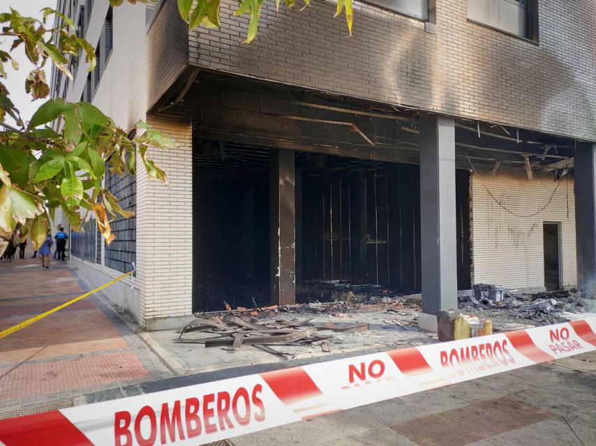 El local donde se inició el fuego.