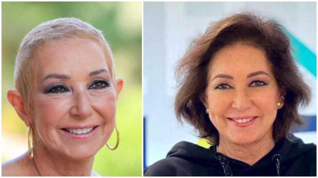 A la izquierda, Ana Rosa en pleno tratamiento contra el cáncer; a la derecha, su imagen en la recta final del tratamiento.