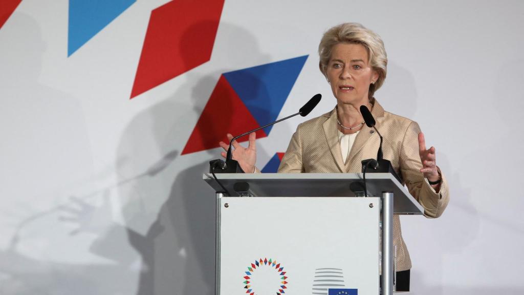 Ursula von der Leyen, durante la rueda de prensa de este viernes