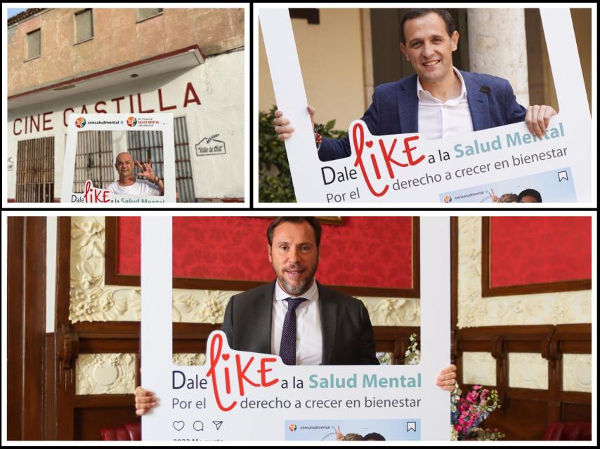 Cifu, de Celtas Cortos, Conrado Íscar, presidente de la Diputación, y abajo, Óscar Puente, alcalde de Valladolid