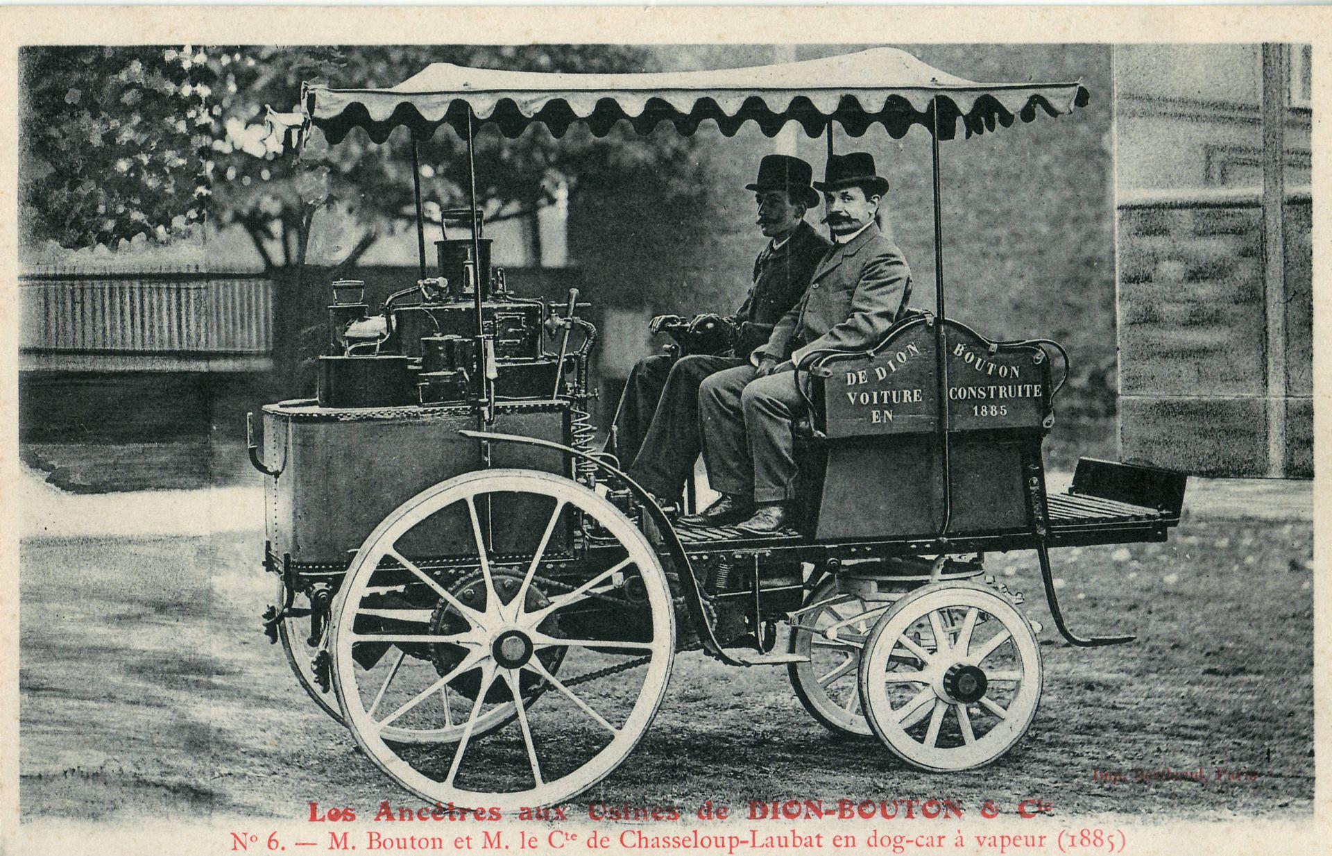 Coche de vapor De Dion Bouton. 1885. https://es.wikipedia.org