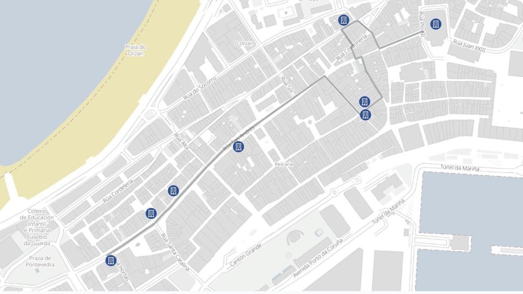 Ruta de la iniciativa del COAG ‘Coruñeando’.