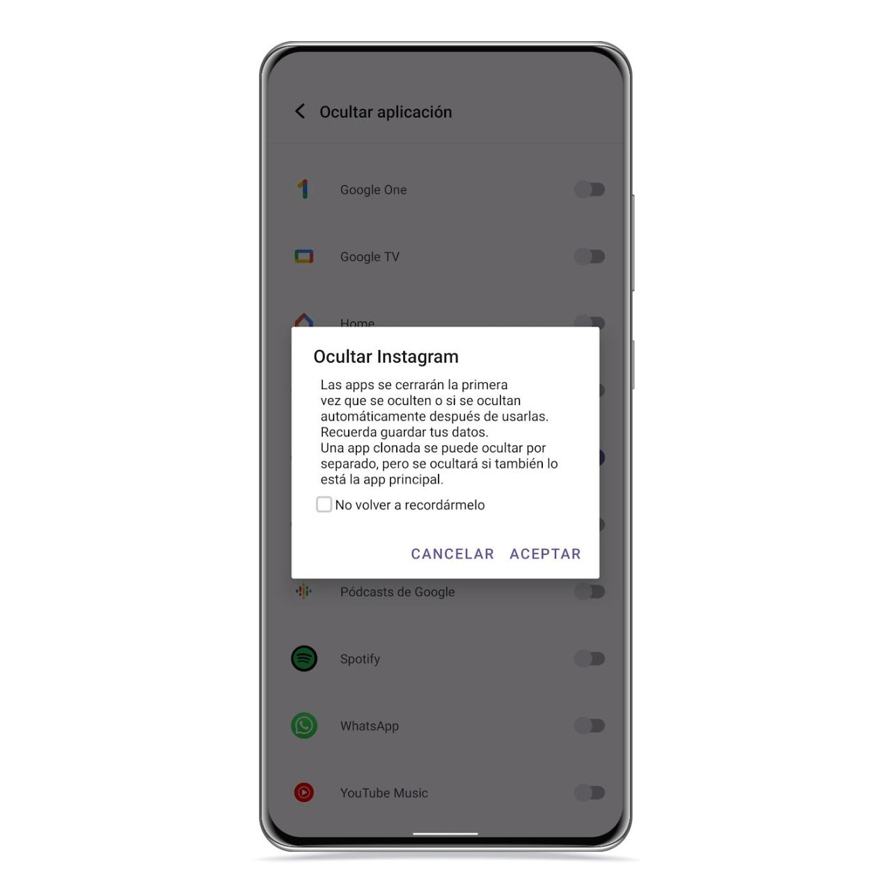 Ocultar aplicación en móvil Vivo