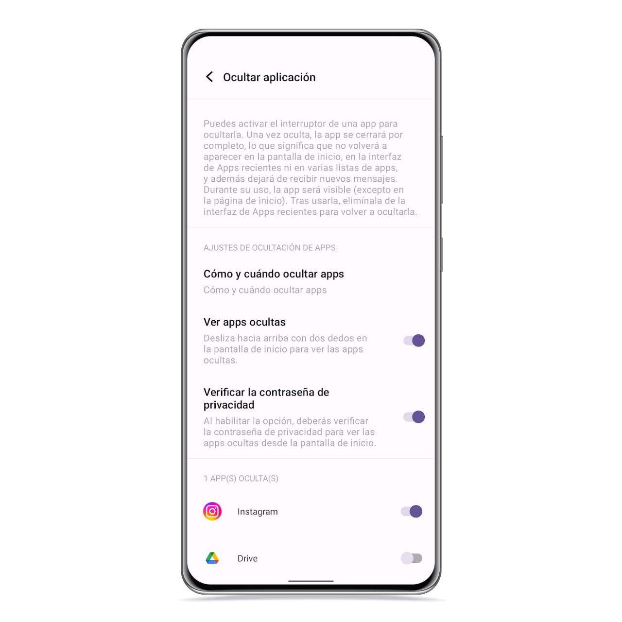 Aplicaciones ocultas Vivo