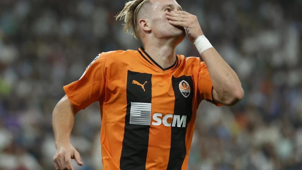 Mykhaylo Mudryk, en el Real Madrid - Shakhtar Donetsk de la Champions League 2022/2023