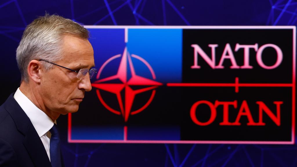 El secretario general de la OTAN, Jens Stoltenberg, durante su rueda de prensa de este martes.