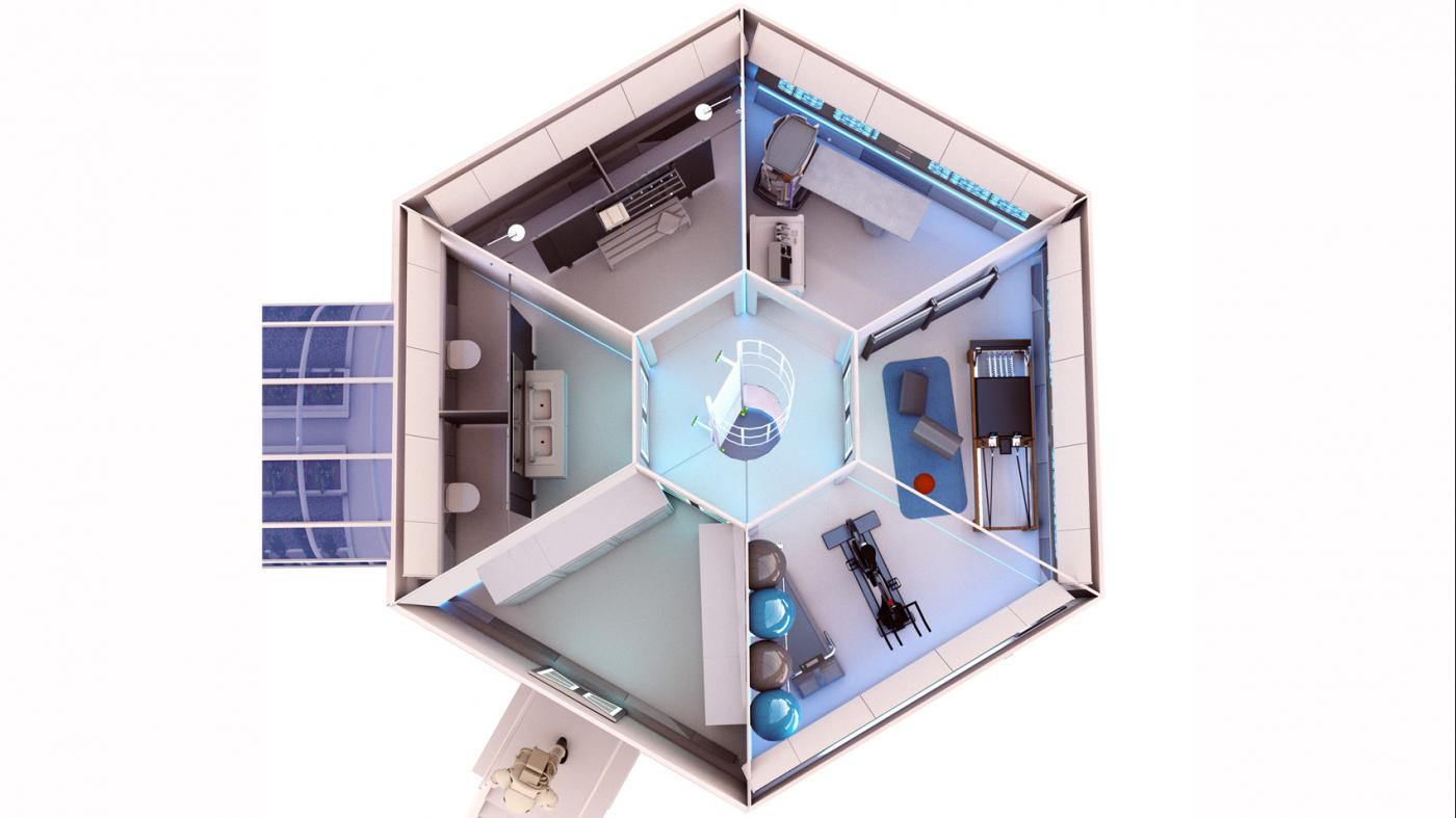 Ilustraciones de Irene Pérez del hábitat diseñado para Marte. Fotos: Duvi