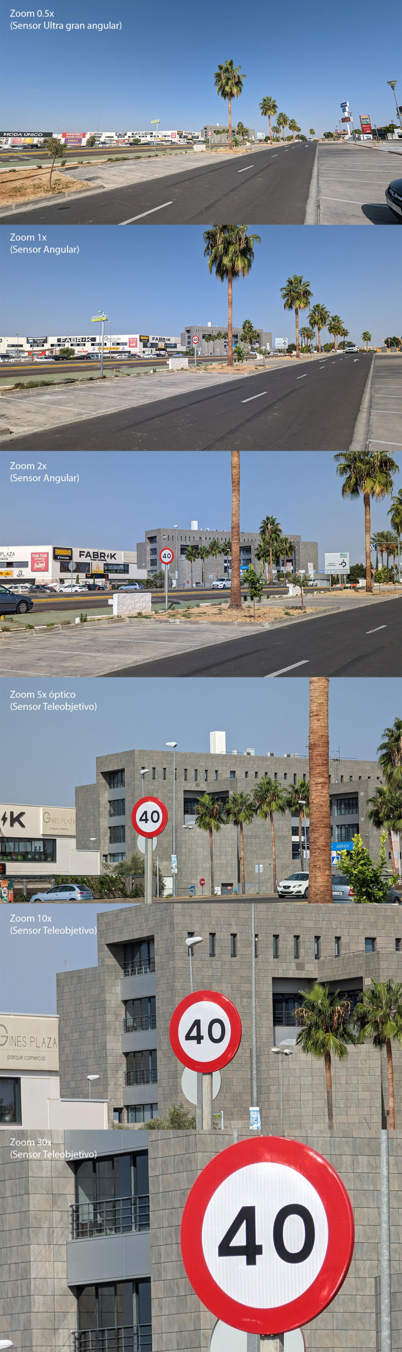 Rango de zoom del Pixel 7 Pro