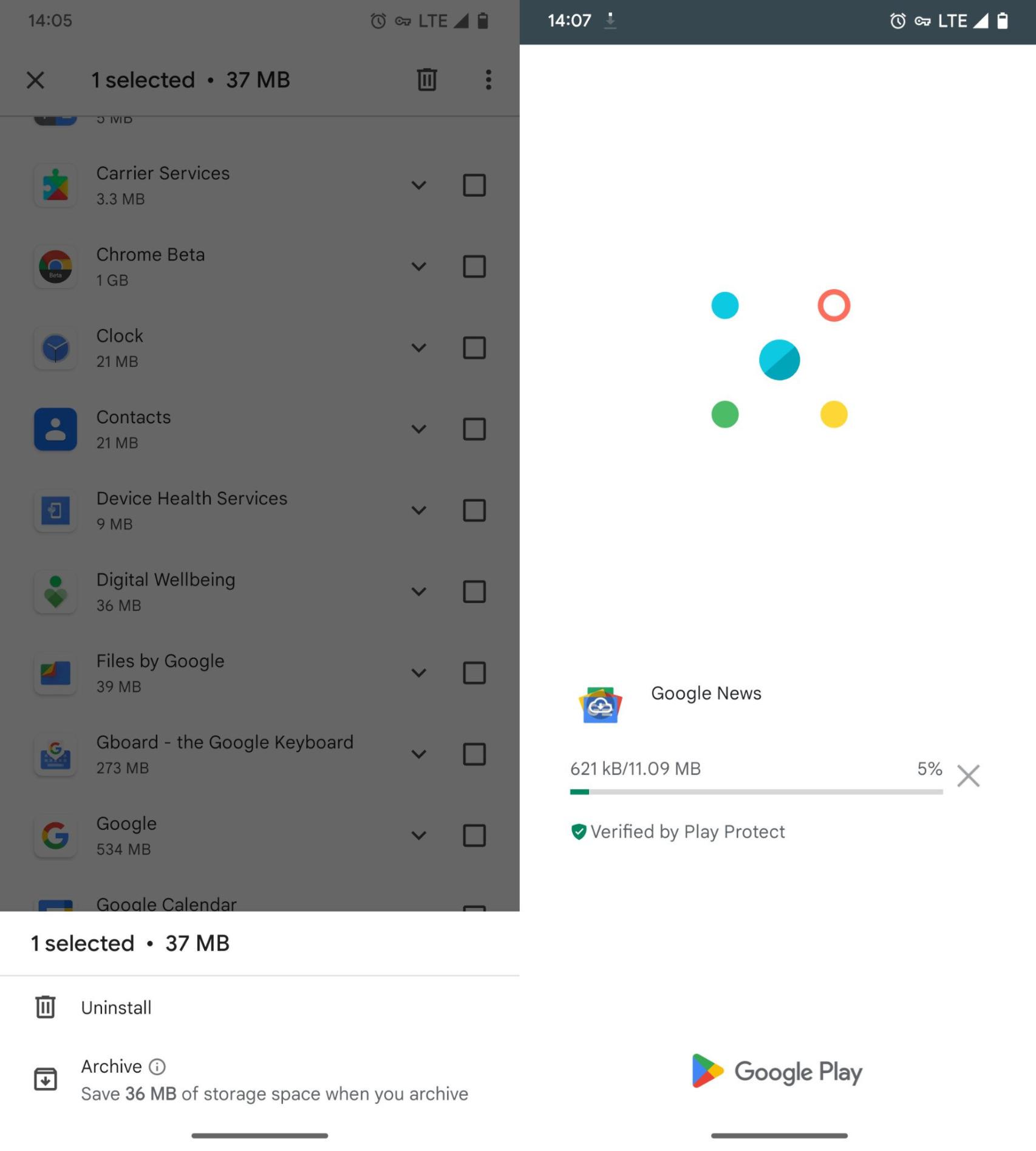 La función de archivar apps nos permitirá ahorrar espacio