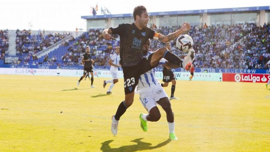 Alberto Escassi durante el Leganés-Málaga