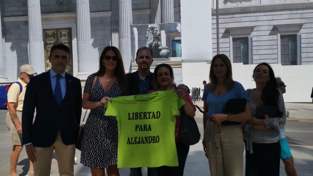 Javier Avellaneda en una manifestación.