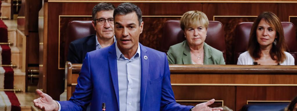 Pedro Sánchez en el Congreso de los Diputados.