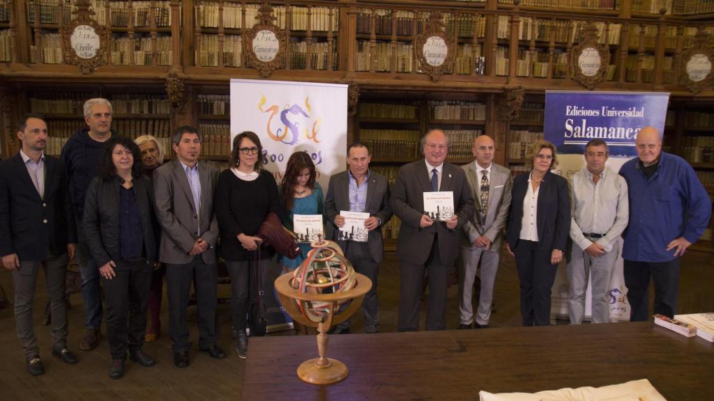 Amador González de la Nava, en la presentación de su libro El camino del ajedrez, Un recorrido por su historia