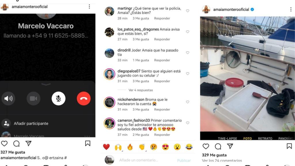 Las publicaciones de Amaia, que eliminó.