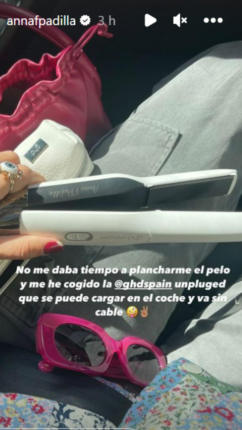 Anna Ferrer Padilla recomienda el uso de la plancha ghd unplugged.