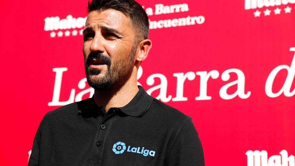 David Villa durante un acto de La Liga por El Clásico
