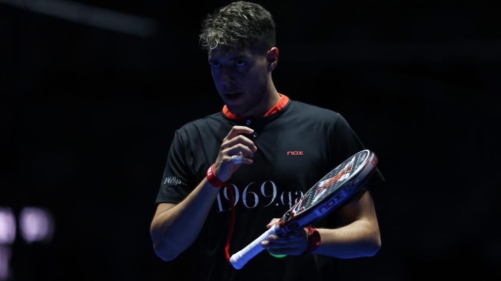 Agustín Tapia durante un torneo de pádel en Madrid
