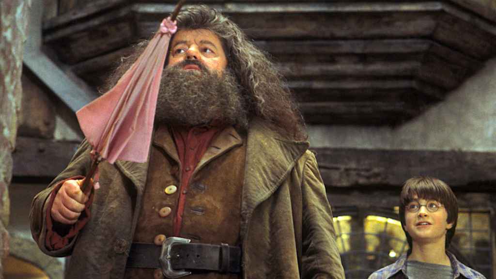 Robbie Coltrane, en una escena de 'Harry Potter'.