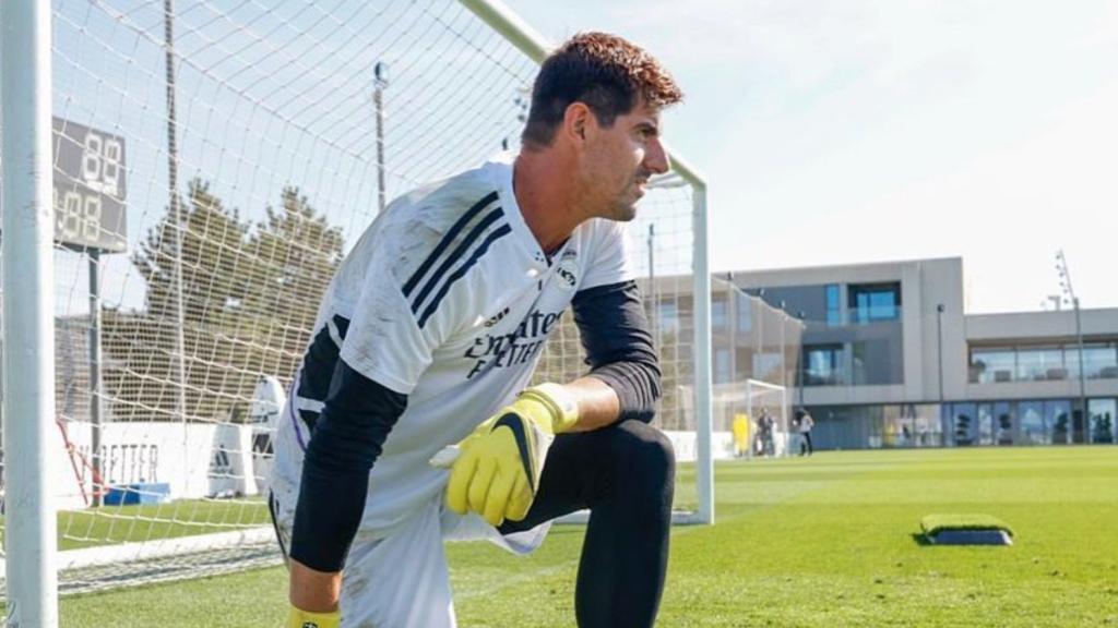 Thibaut Courtois, en un entrenamiento del Real Madrid