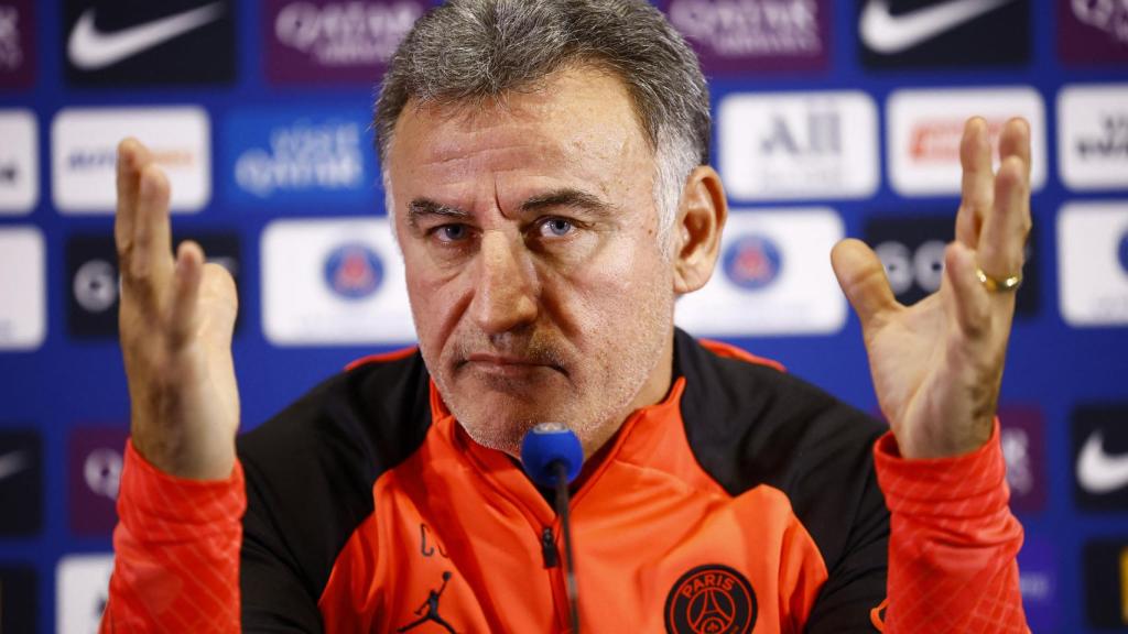 Galtier, en rueda de prensa.