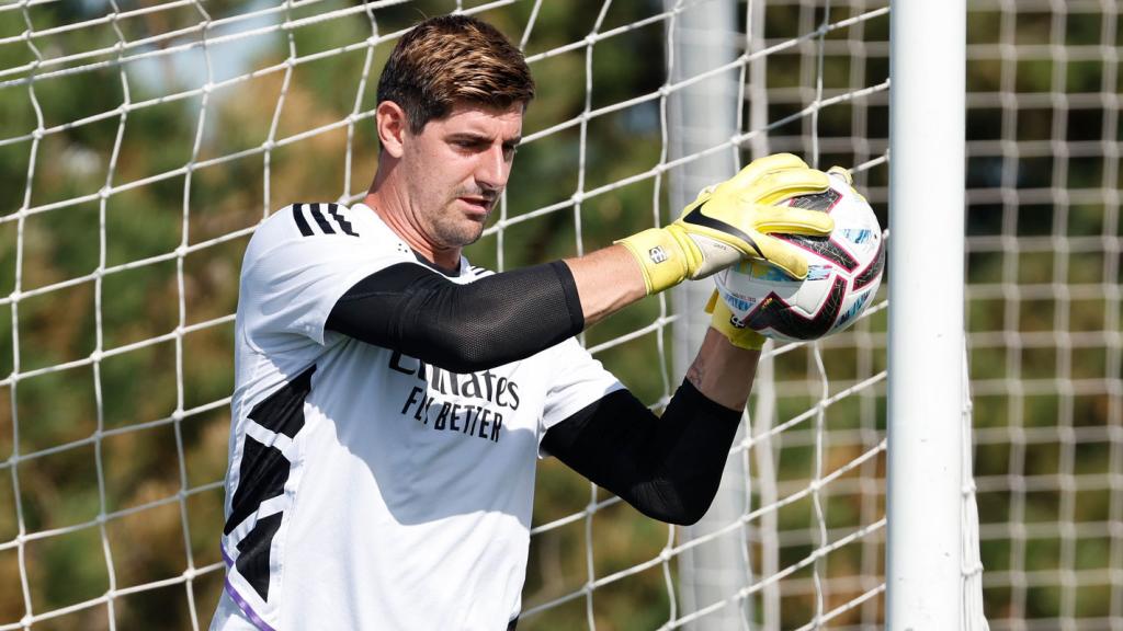 Thibaut Courtois, durante un entrenamiento del Real Madrid