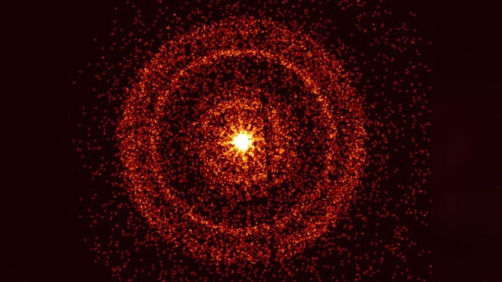 Imagen resultante del Telescopio de rayos X Swift, que captó el resplandor.