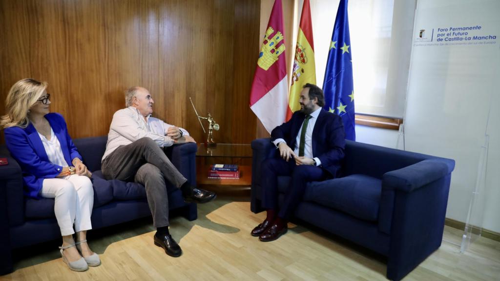 Reunión de Paco Núñez y Lola Merino con el líder regional de Asaja, José María Fresneda