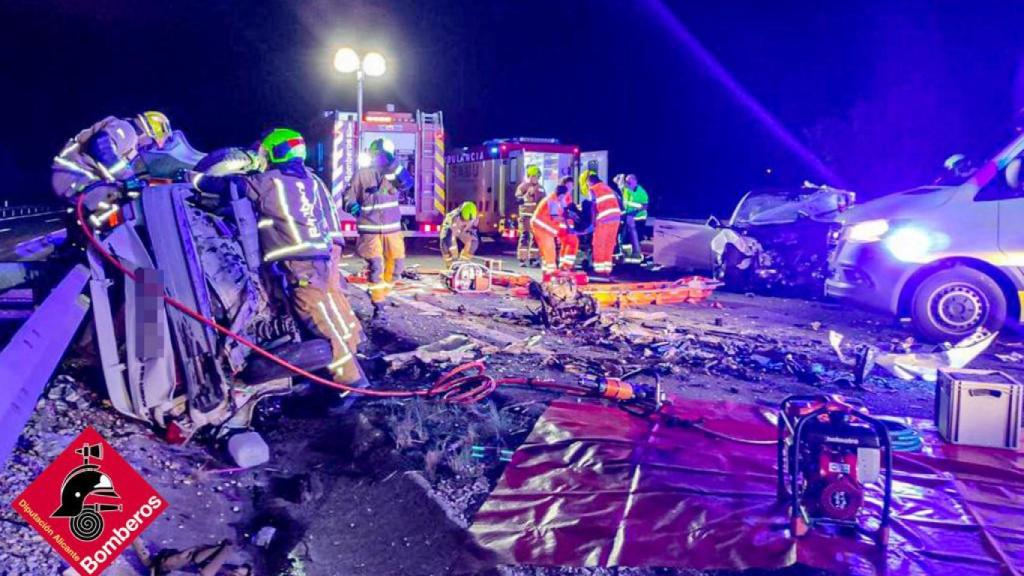 Otro de los accidentes registrados este fin de semana, en la imagen el siniestro de Benissa.