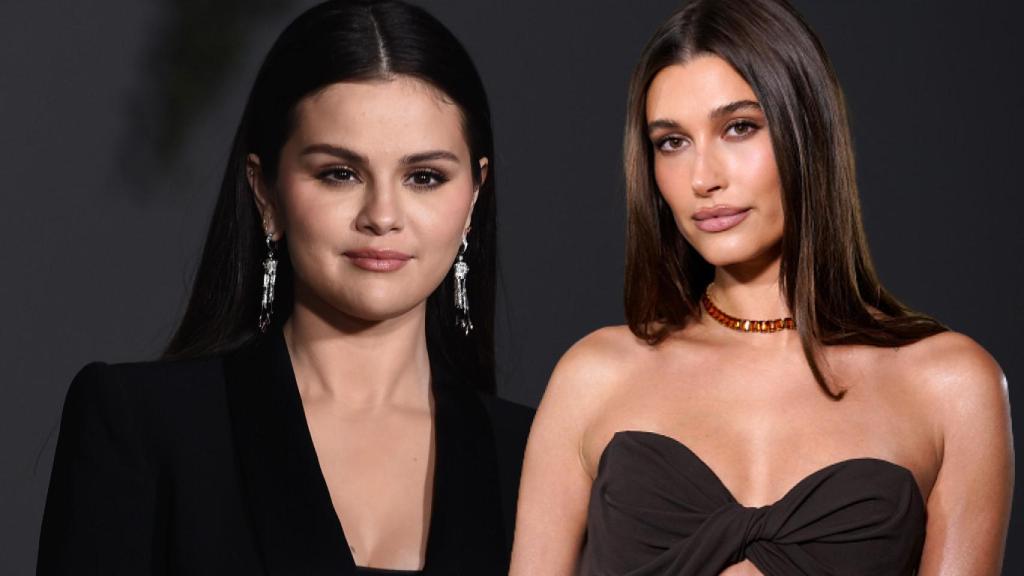 Hailey Bieber y Selena Gomez en un montaje de JALEOS.