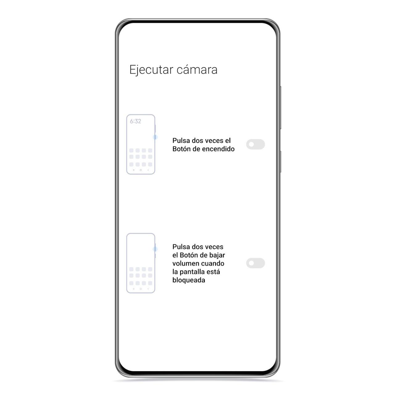 Gestos rápidos de acceso a cámara