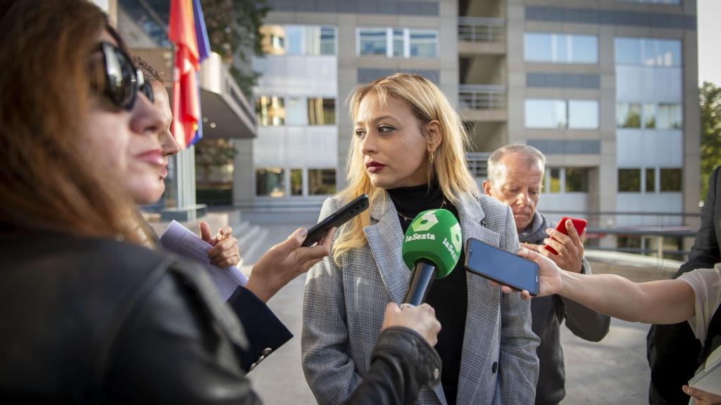 Melisa Ruiz, a su llegada a la Audiencia Provincial de Madrid, este martes.