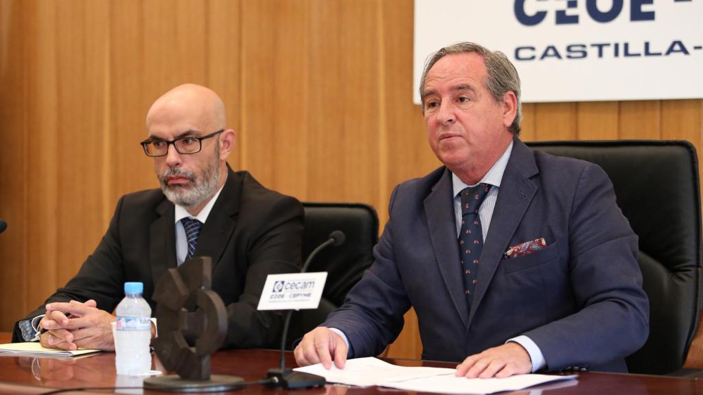 Rueda de prensa del presidente de los empresarios de Castilla-La Mancha, Ángel Nicolás. Foto: Óscar Huertas