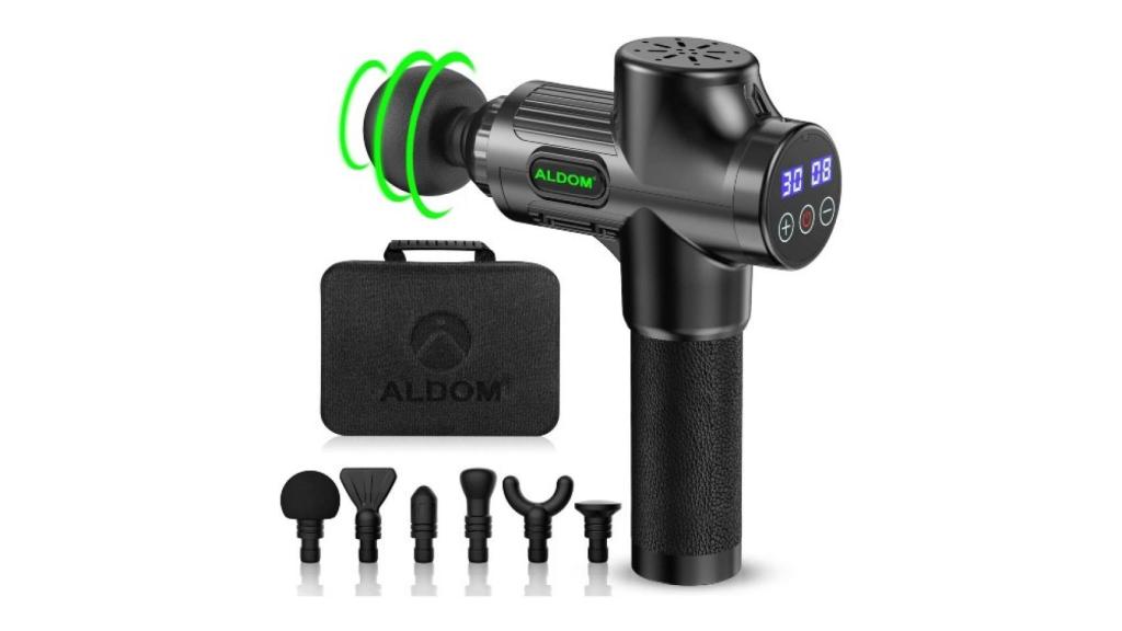 Pistola de masaje con 30 niveles ajustables de Aldom