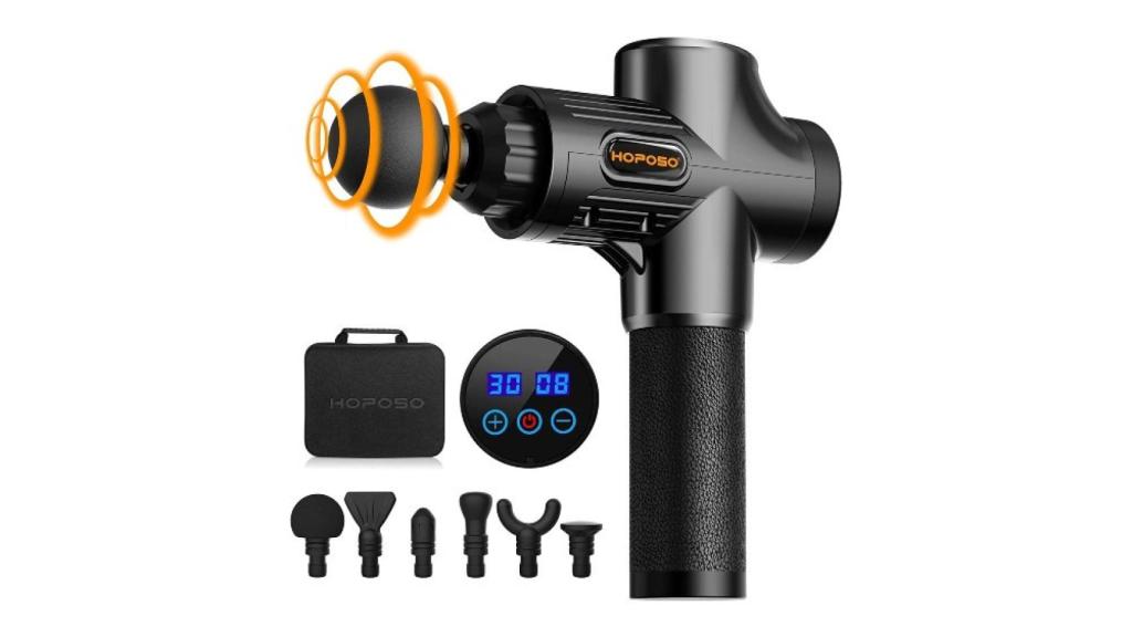 Pistola de masaje muscular eléctrica de Hoposo