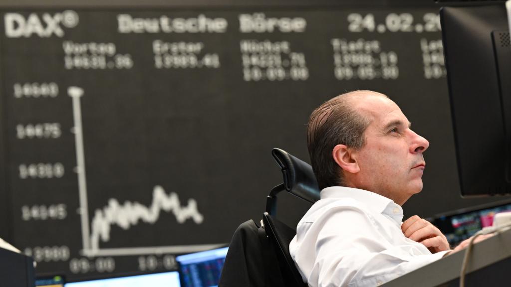 Un inversor en la Bolsa de Frácfort.
