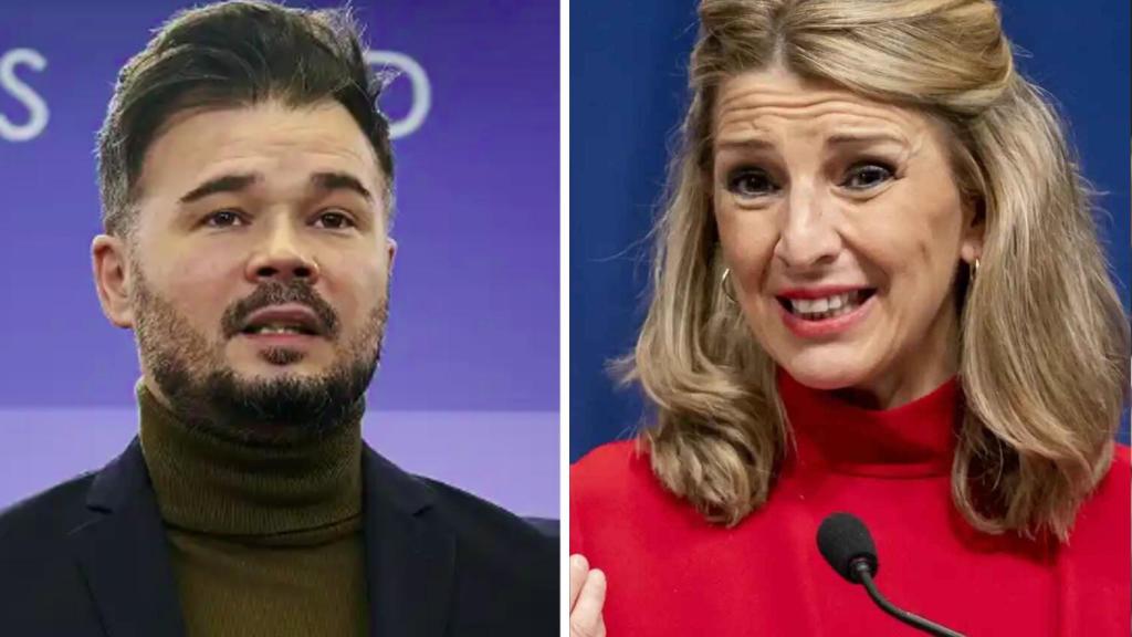 Rufián y Díaz en un fotomontaje.