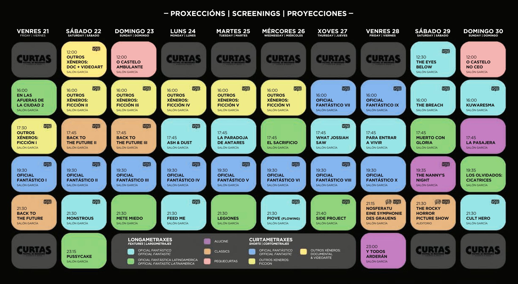 Proyecciones de Curtas, Festival do Imaxinario 2022. Foto: Curtas.org