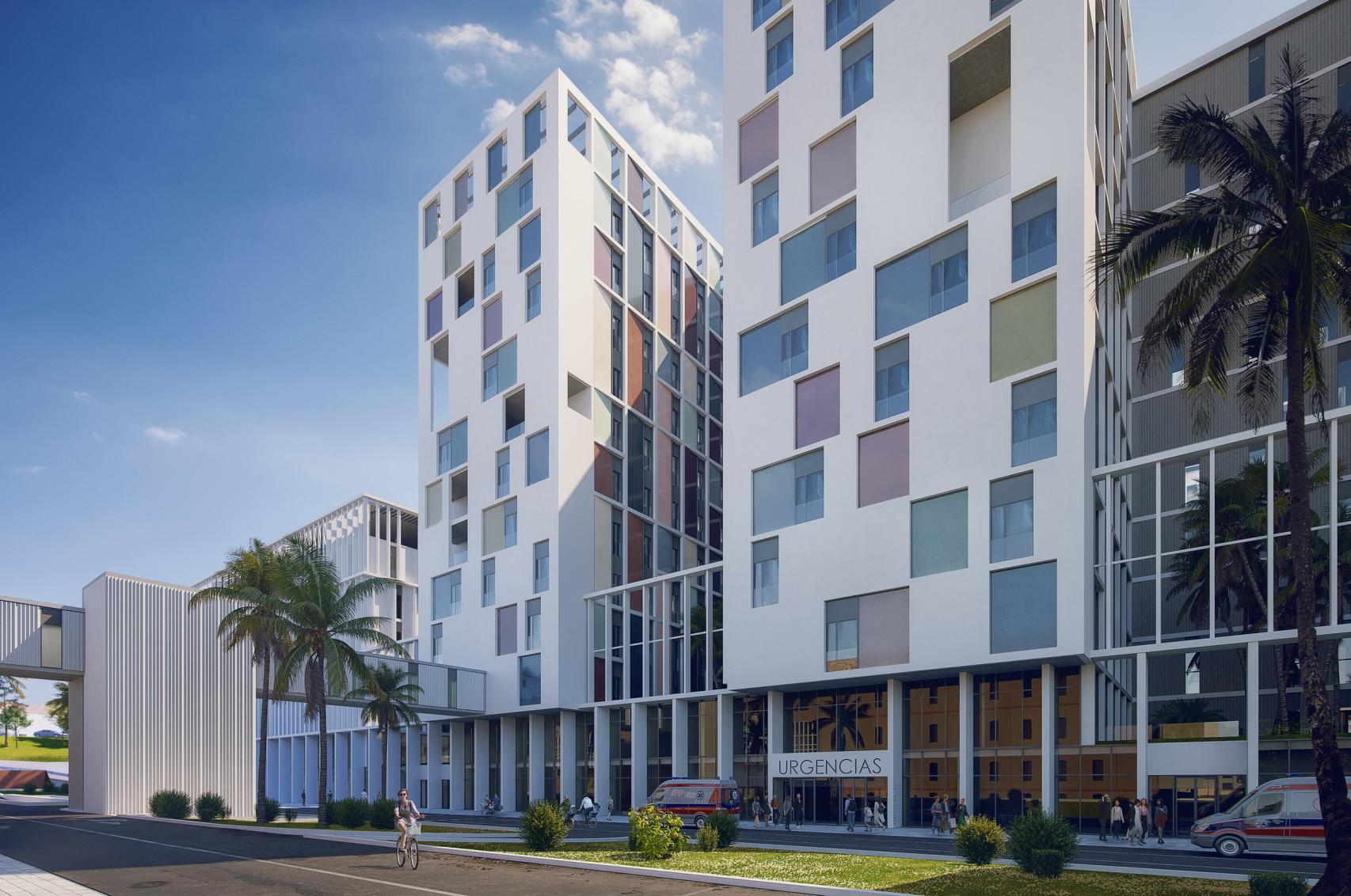 Vista de la entrada de Urgencias del nuevo hospital de Málaga.