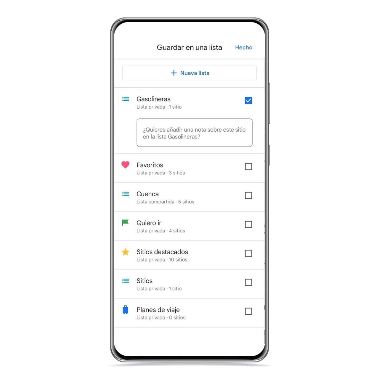 Guardar gasolineras en lista