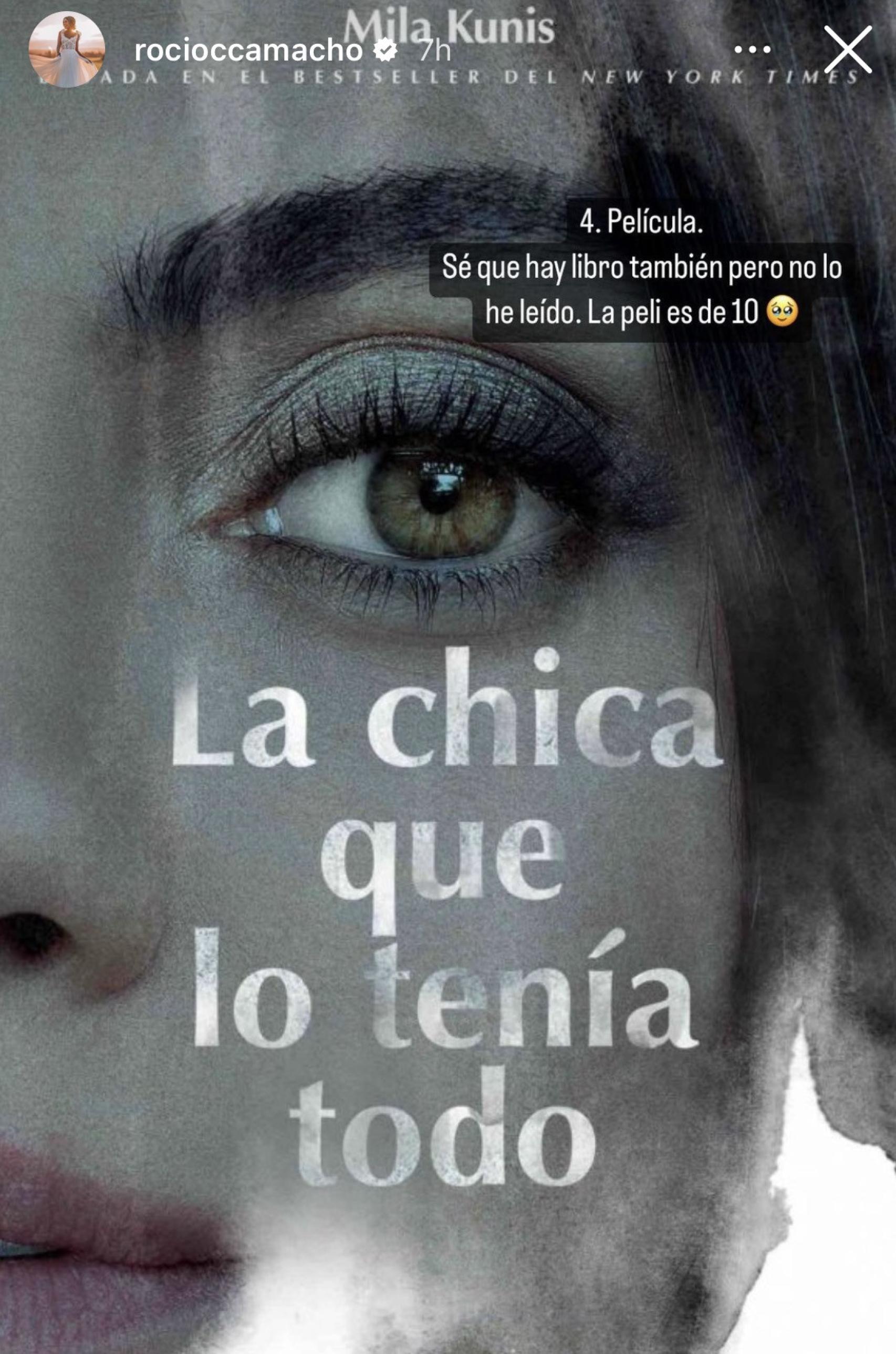 Historia del Instagram @rocioccamacho.